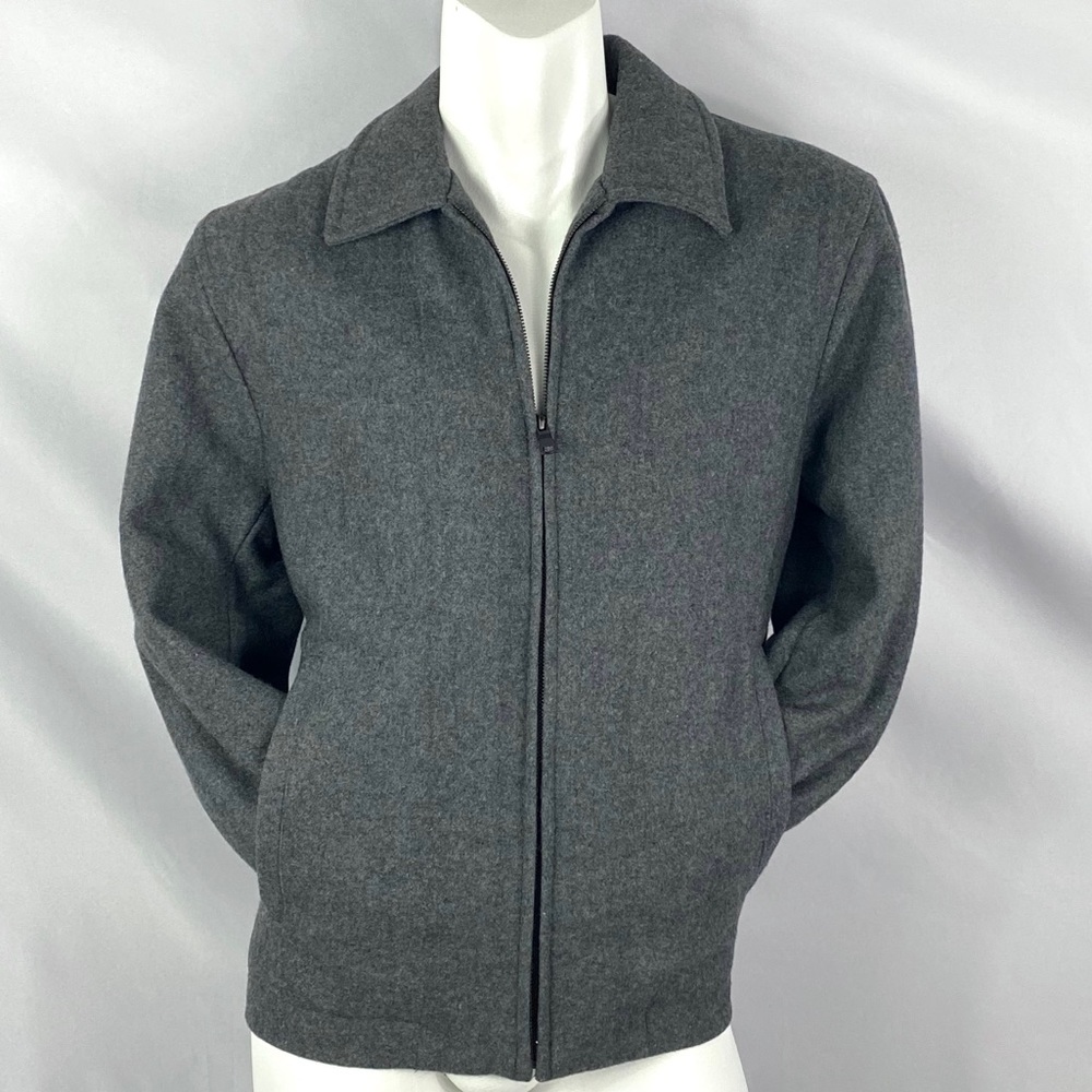 Wooly Mammoth | Mens Gray Wool Blend Zip Coat